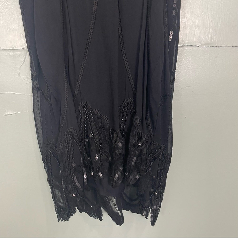 Free People Blooms At Night Mini Dress Sequence Beaded Women Sz XS Black Lined - Picture 8 of 8